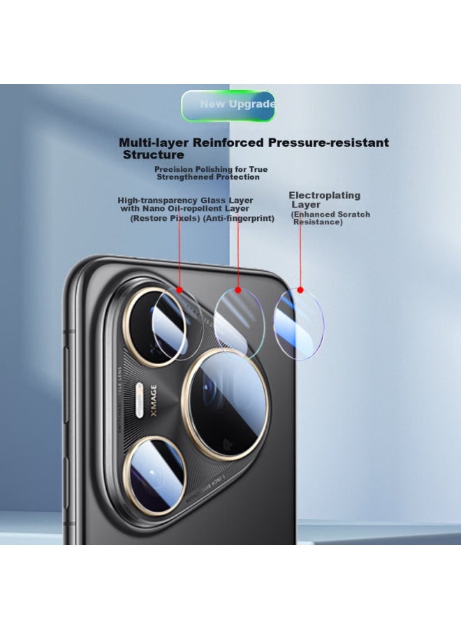 Freeson Tempered Glass Screen Protector For Huawei Pura80 Ultra Camera Lens, High Definition, Scratch Resistant, Anti-Scratch, Back Camera Protective Film For P80 Ultra, Split Type - Pack Of 2 - Image 3