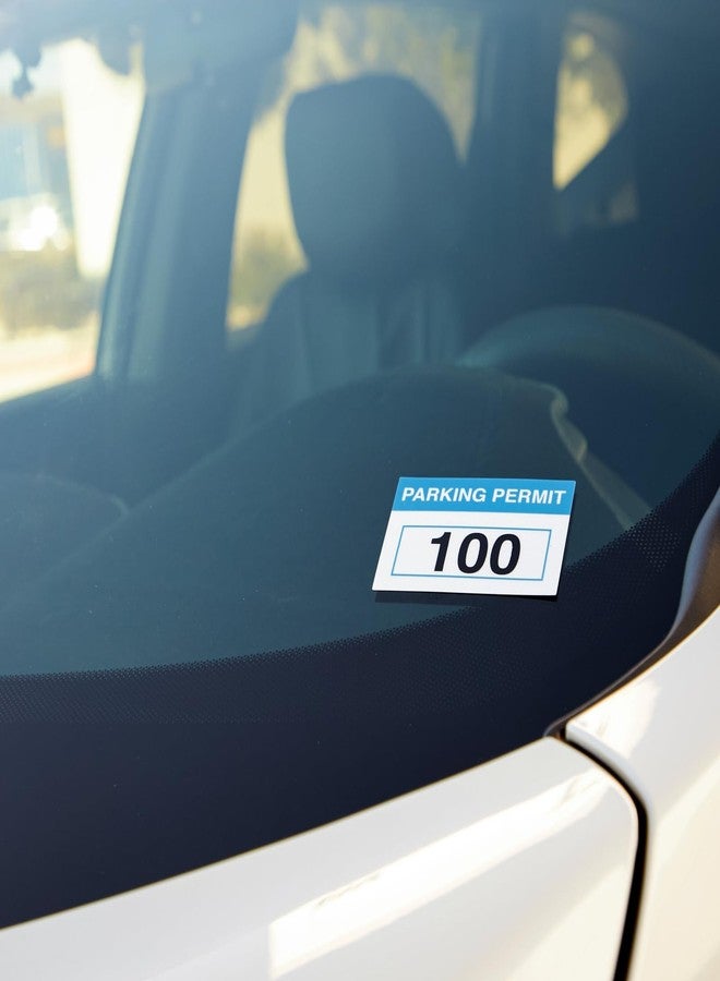 Juvale Sequentially Numbered Parking Permit Sticker (Light Blue, 2 x 3 in, 100-Pack) - Image 2