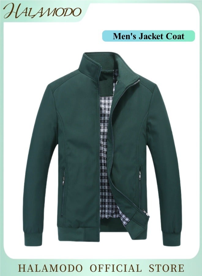 هالامودو جاكيت رجالي بقصّة Slim-Fit خفيف الوزن من Softshell Flight Bomber جاكيت كاجوال بسحاب خفيف الوزن مقاوم للرياح للترفيه في الهواء الطلق - Image 1