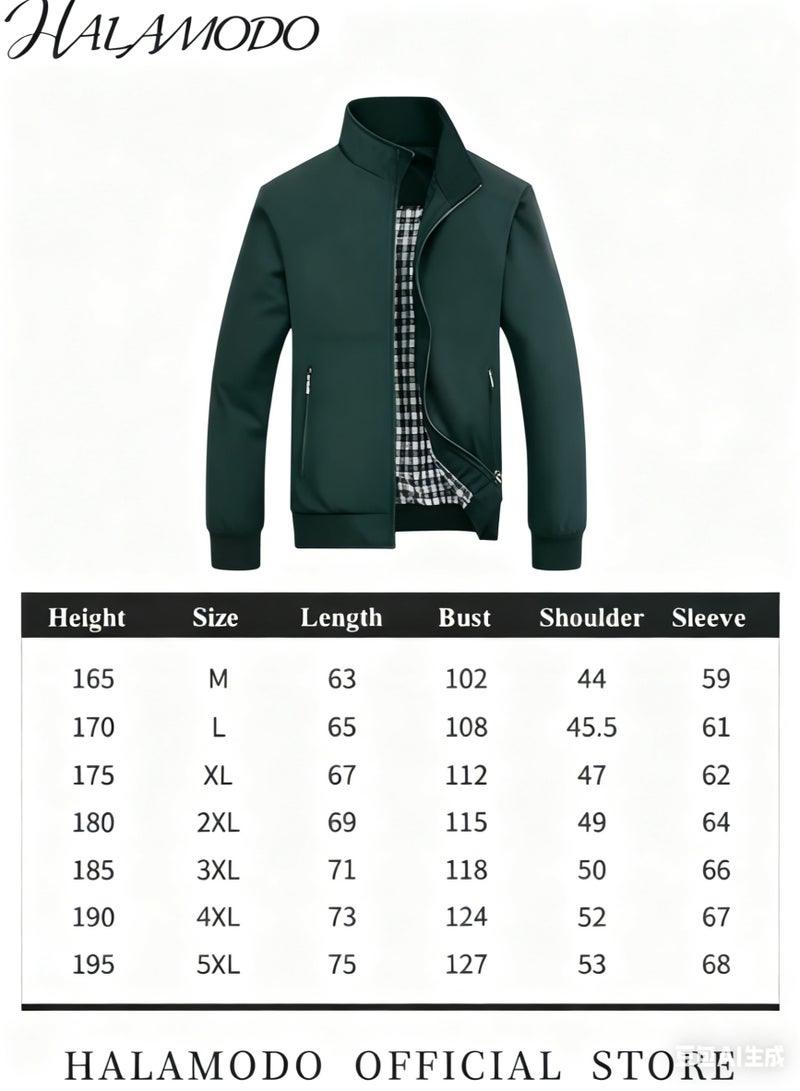 هالامودو جاكيت رجالي بقصّة Slim-Fit خفيف الوزن من Softshell Flight Bomber جاكيت كاجوال بسحاب خفيف الوزن مقاوم للرياح للترفيه في الهواء الطلق - Image 3