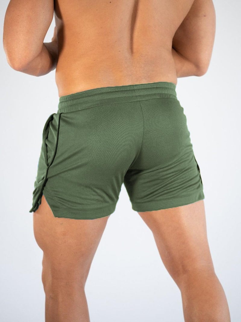 Surenow Mens Running Gym Shorts 3 Inch Breathable Lightweight Athletic Sport Shorts Training Workout Shorts with Pockets Army Green - Image 3