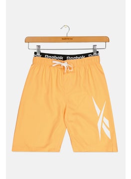 Reebok Kids Boy Brand Logo Swimwear Board Shorts, Orange  - Image 1