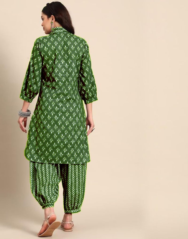 LookMark Kurta Set Georgette Women Three piece Sets Woman Office wear Cotton Chikankari farsi Salwar Green - Image 4