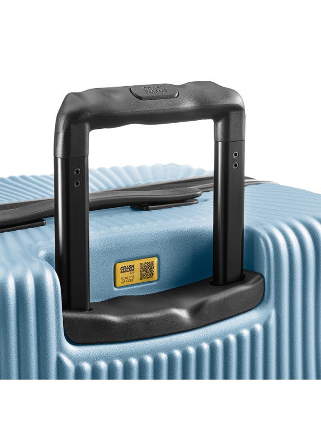 Crash Baggage Italian Embossed Suitcase Striped Travel Luggage Carry-on Trolley Case For Men And Women, Iceland Blue, 20 Inches - Image 5