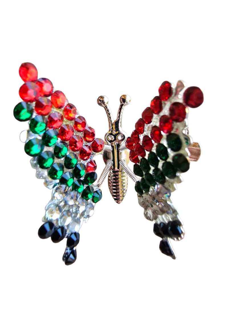 الزعابية مشبك شعر على شكل فراشة بعلم الإمارات العربية المتحدة - Image 1