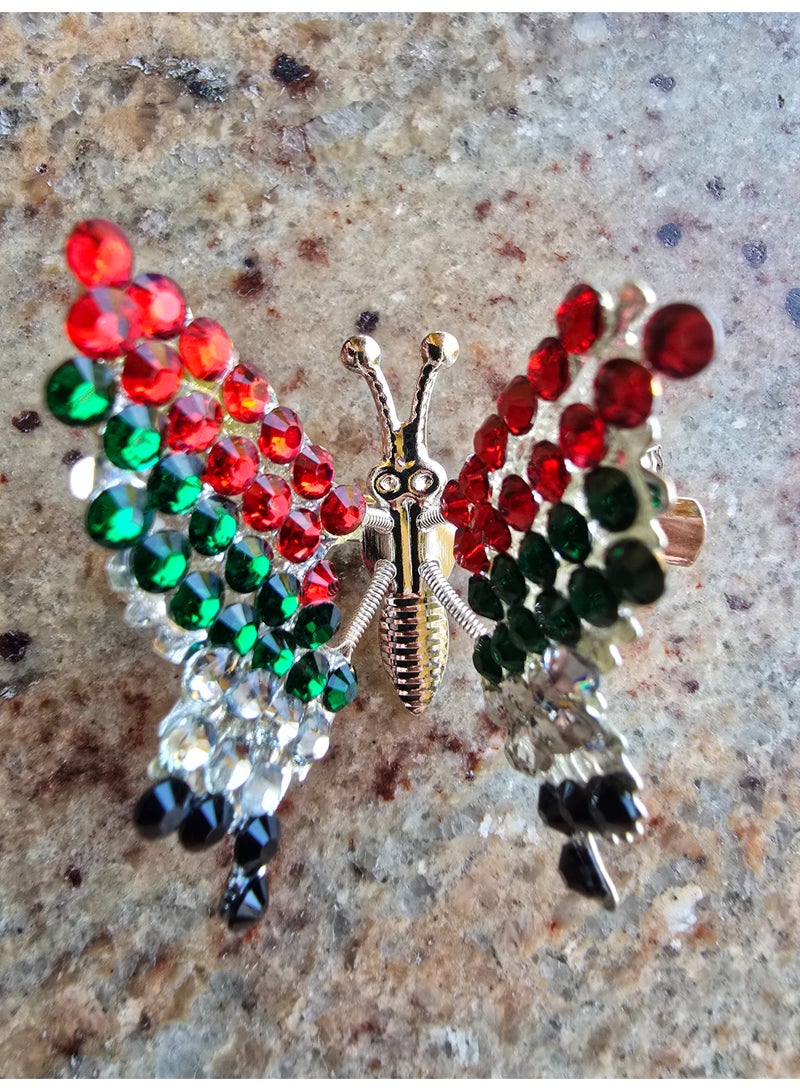 الزعابية مشبك شعر على شكل فراشة بعلم الإمارات العربية المتحدة - Image 3