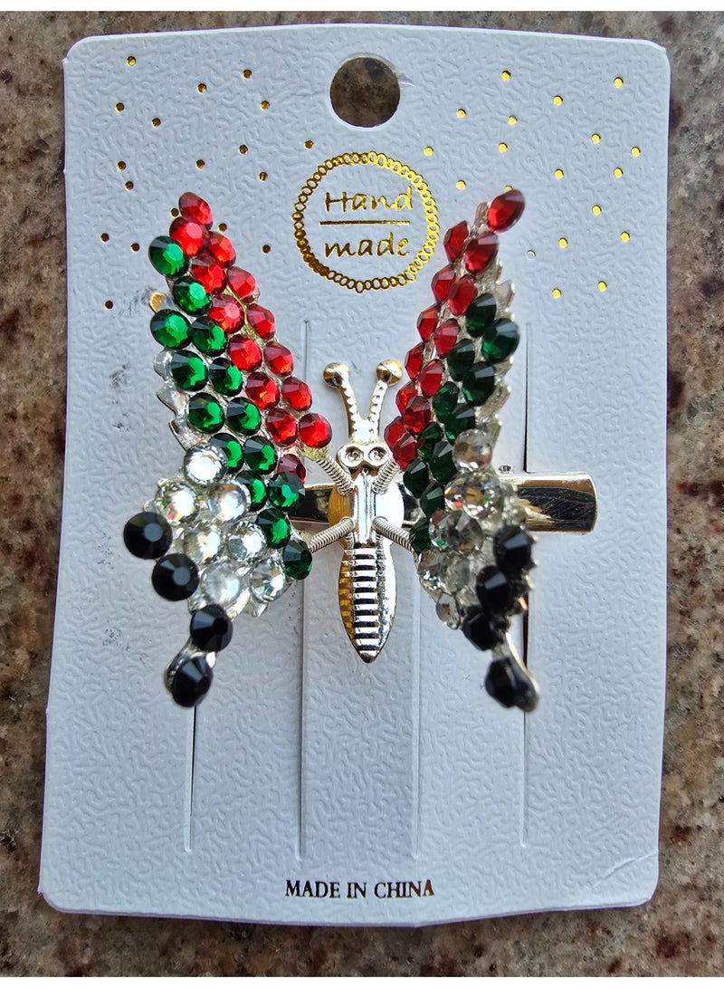 الزعابية مشبك شعر على شكل فراشة بعلم الإمارات العربية المتحدة - Image 5