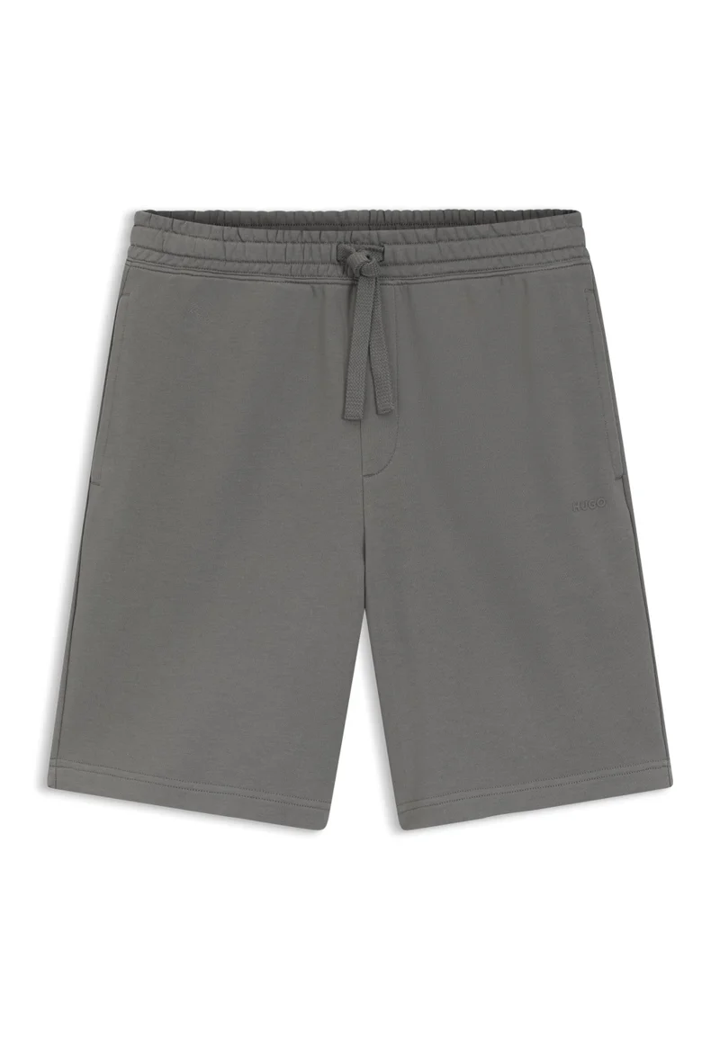 HUGO Dark Grey Cotton-terry shorts with logo print for Men | Best Price UAE