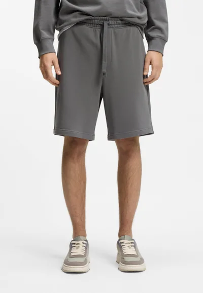 هوجو Cotton-terry shorts with logo print