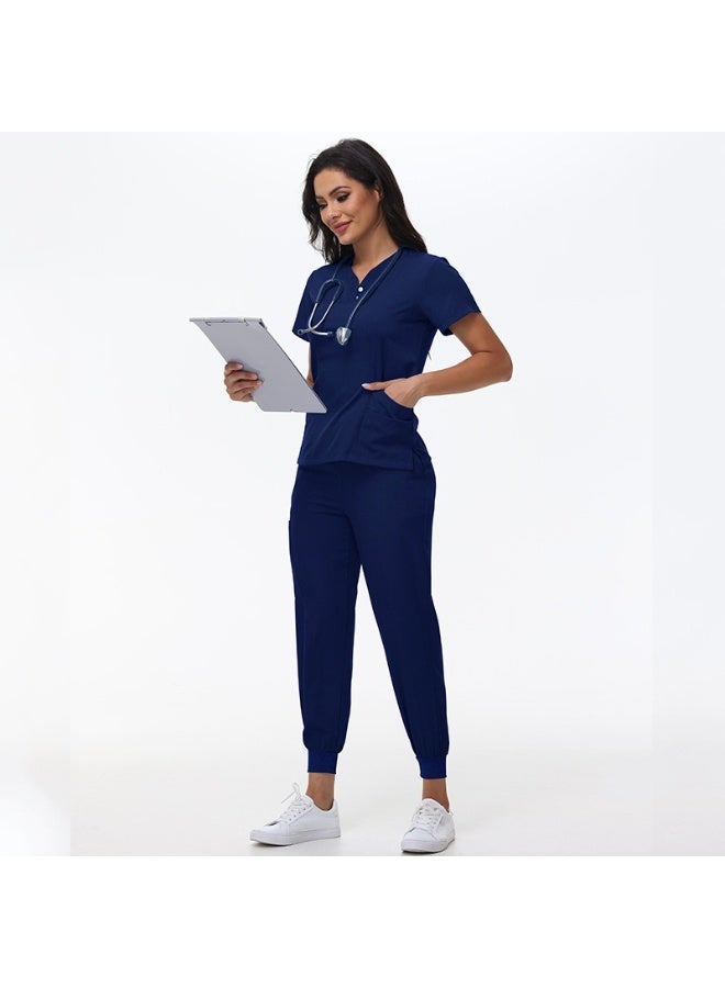 NIBEMINENT Beauty Salon Overalls Dental Nursing  Set Surgical Workwear Hospital Nurse Suit Women Medical Uniform - Image 1