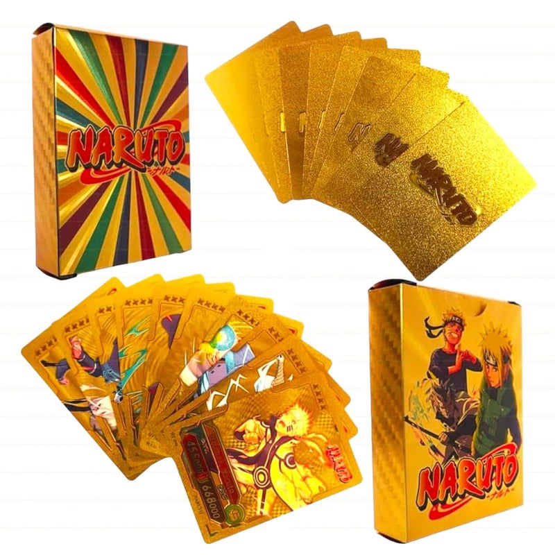 FowWelt Ultimate Ninja Cards – 55PCS Naruto Anime Collectible Set | Glossy Premium Trading Cards Featuring Iconic Characters | Gift-Ready Pack for Boys, Girls & Otaku Fans (Naruto Gold) - Image 1