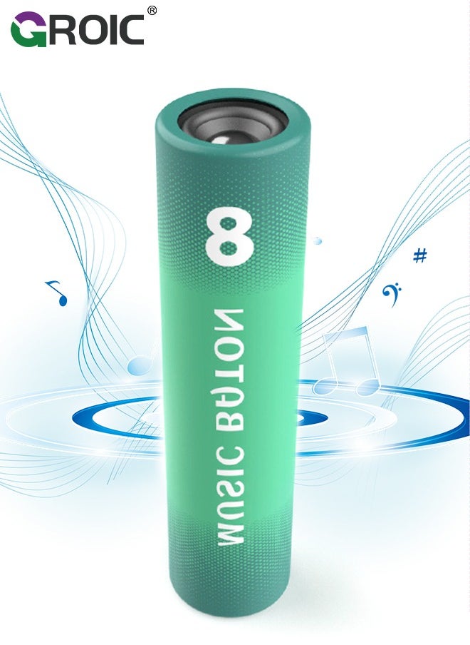 GROIC 2 in 1 Relay Baton Bluetooth Speaker Mini Power Bank 3000mAh, Portable Charger Powerbank, Mobile Speaker with Power Bank Functionality for Type C - Green  - Image 1