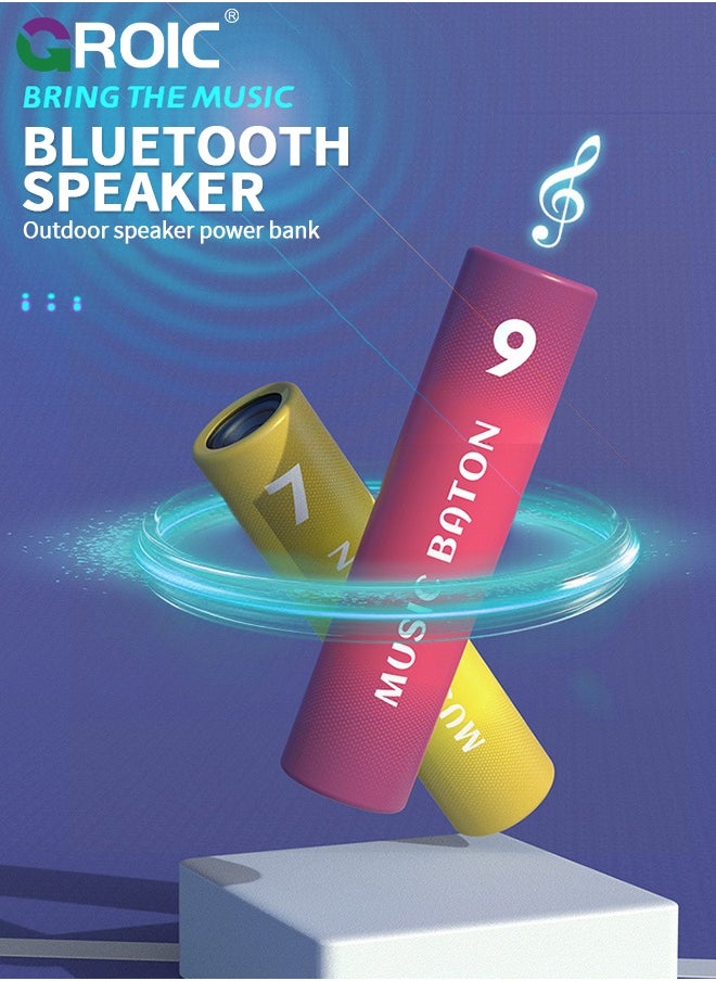 GROIC 2 in 1 Relay Baton Bluetooth Speaker Mini Power Bank 3000mAh, Portable Charger Powerbank, Mobile Speaker with Power Bank Functionality for Type C - Green  - Image 4