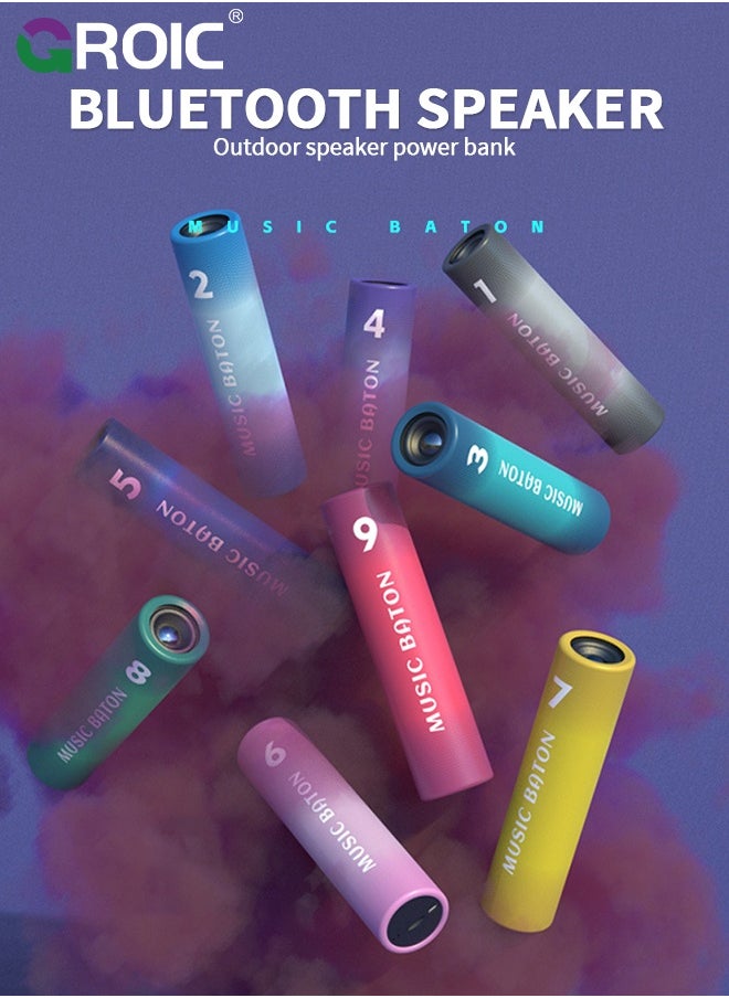 GROIC 2 in 1 Relay Baton Bluetooth Speaker Mini Power Bank 3000mAh, Portable Charger Powerbank, Mobile Speaker with Power Bank Functionality for Type C - Green  - Image 2