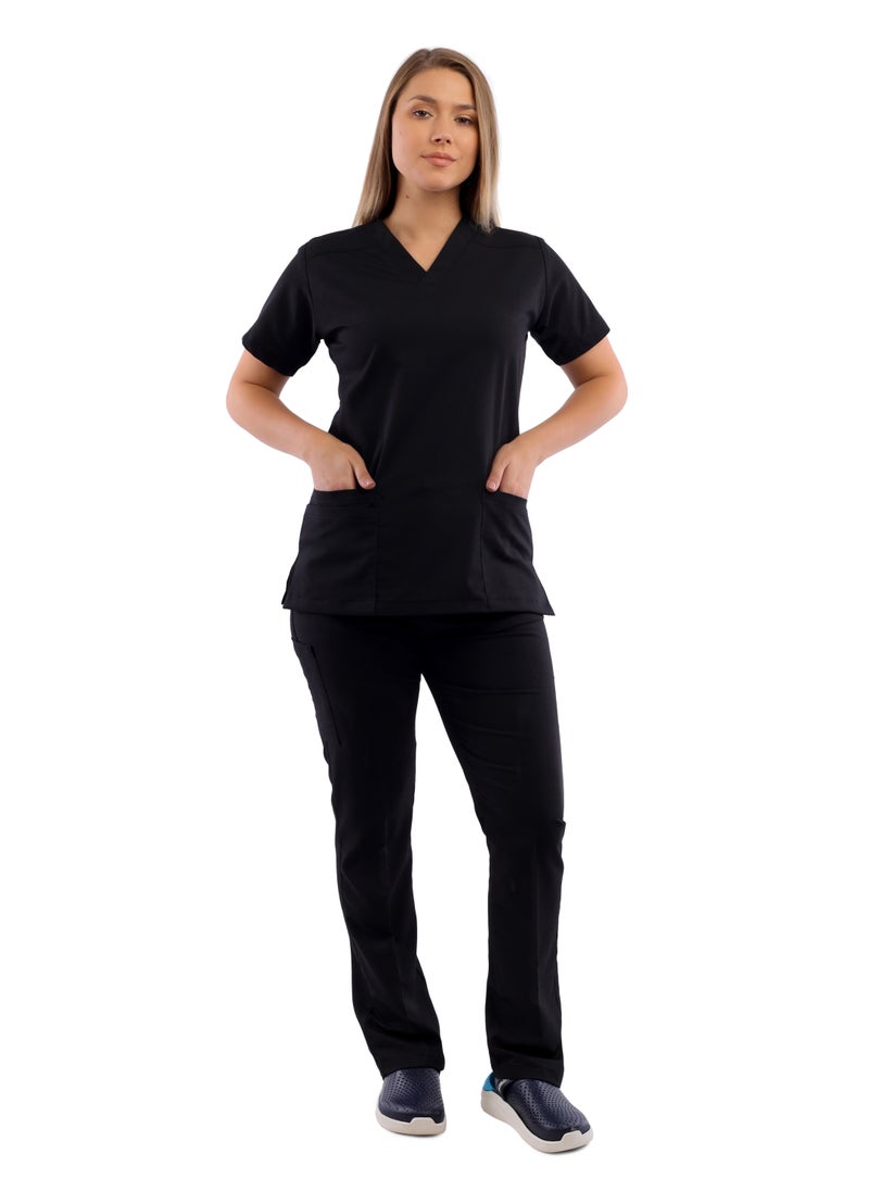 APEX Premium Scrub 1/2 Sleeve Female Black MIX C  - Image 2