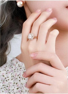 roaiss Stylish And Classic Adjustable Full Diamond Ring For Women'S Daily Wear Shiny Square Gemstone Ring  - Image 1