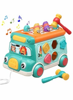 Cute Stone Push Pull Bus Toy, Baby Musical Learning Toys with Sound Light, Whack-a-Mole Game, Shape Matching, Gear, Toy Clock, Activity Bus Toy Early Education Gift for Toddler Boys Girls - pzsku/ZD8D1B2A3F8CE725B70F0Z/45/_/1728650202/4046ff4d-1c98-46f9-819c-d2f492a2dec0