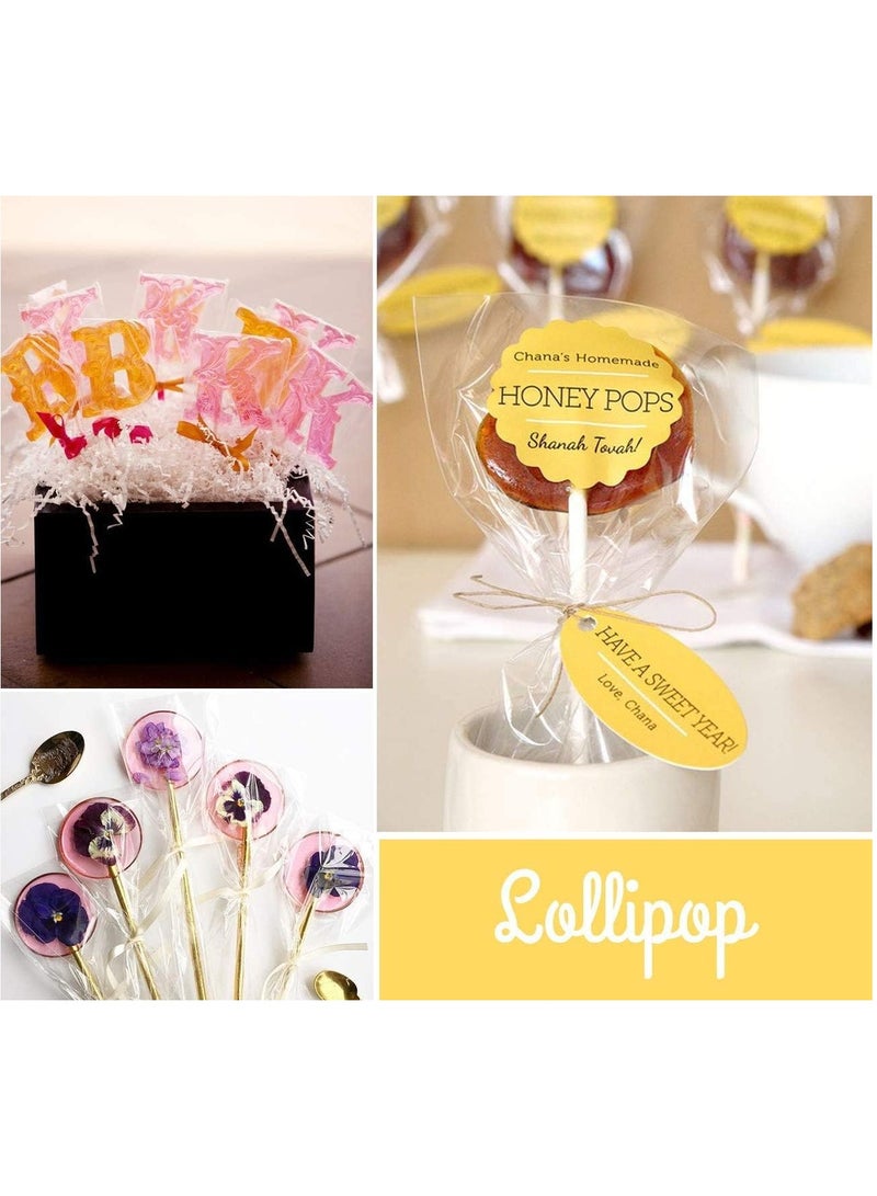 مارك [90 قطعة] أكياس حلوى شفافة مقاس 11 × 16 بوصة - أكياس بلاستيكية مسطحة من السيلوفان للسمور والمعجنات وحقائب الشكر ومستلزمات المخابز - Image 2