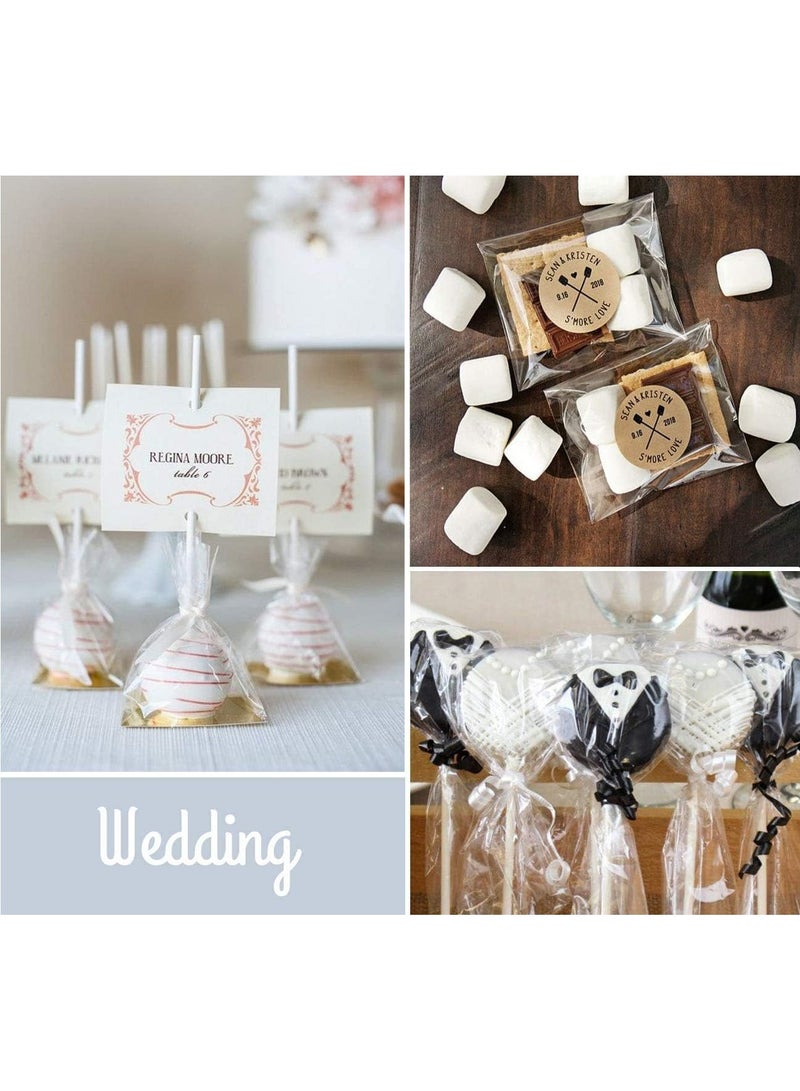 مارك [90 قطعة] أكياس حلوى شفافة مقاس 11 × 16 بوصة - أكياس بلاستيكية مسطحة من السيلوفان للسمور والمعجنات وحقائب الشكر ومستلزمات المخابز - Image 3