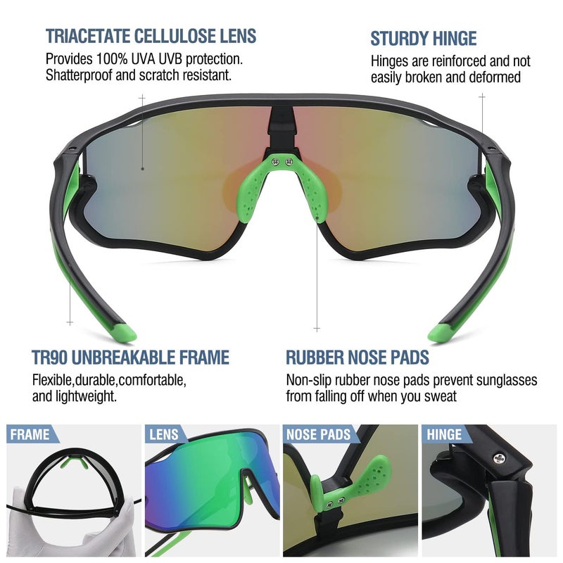DUCO Kids Sunglasses Youth Baseball Sun Glasses Lightweight TR90 Frame UV400 Sports Cycling Shades for Boys Girls DK268 - Image 5