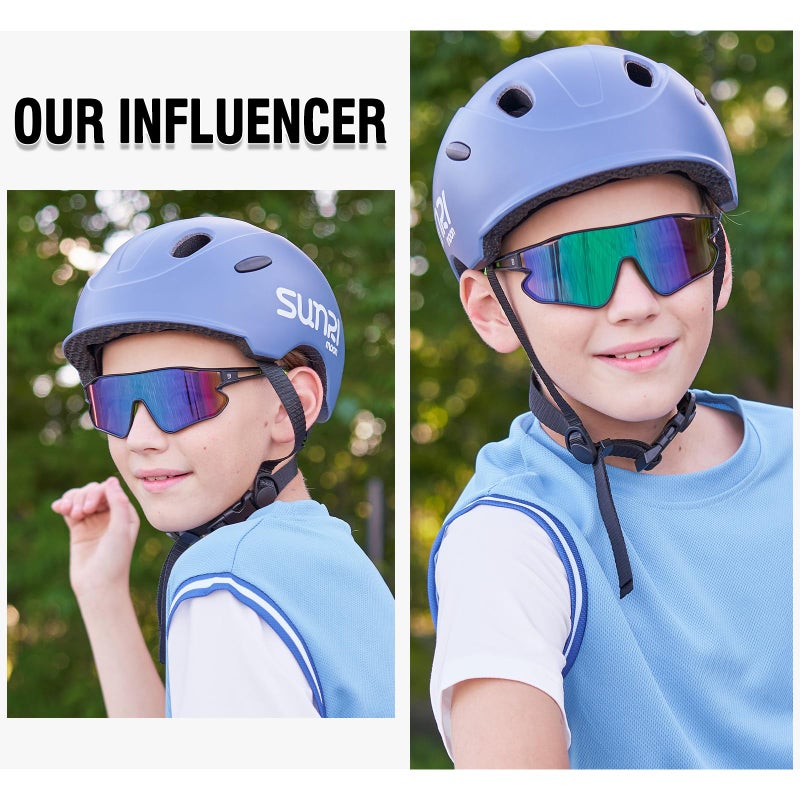 DUCO Kids Sunglasses Youth Baseball Sun Glasses Lightweight TR90 Frame UV400 Sports Cycling Shades for Boys Girls DK268 - Image 2