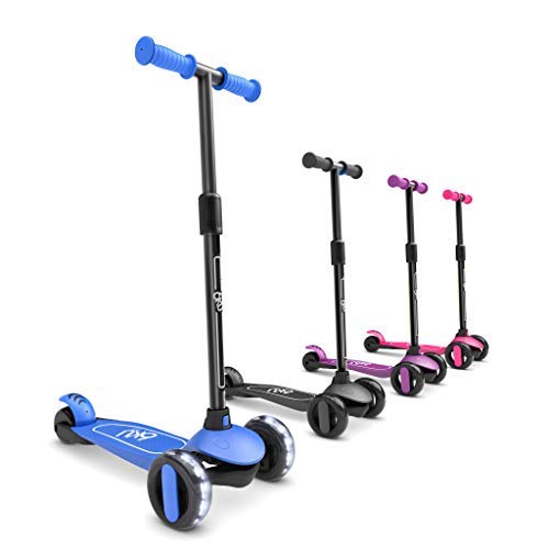 6KU Scooter for Kids Ages 310 with Flash Wheels Kids Scooter 4 Adjustable Height Toddler Scooter ExtraWide PU LED Wheels 3 Wheel Scooter for Kids for Girls Boys Learn to SteerBlue