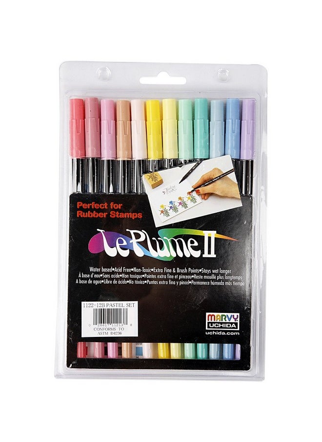 uchida Le Plume Ii Doubleended Markers 12/Pkgpastels  - Image 2