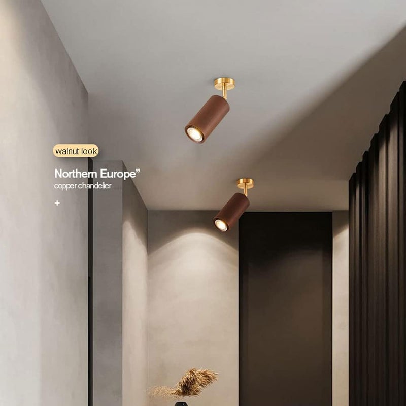 LED Wood Fixed Track Ceiling Spotlight - 360°+180° Adjustable, Surface Mounted for Commercial and Household Aent Lighting - Image 4