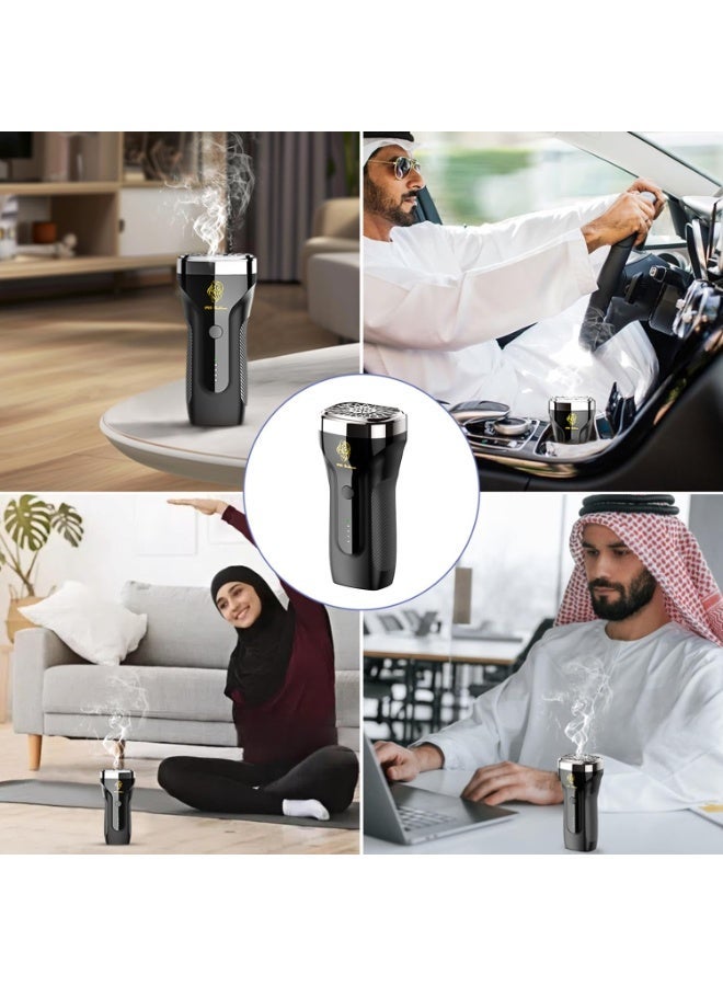 BlueFire Arabic Bakhoor Portable Incense Burner – Rechargeable USB Mini Electric Handheld Aroma Diffuser, Fast Heating, Smoke Turbine Fan, Power Bank Function, Elegant Muslim Home Décor, Perfect Ramadan & Eid Gift - Image 4