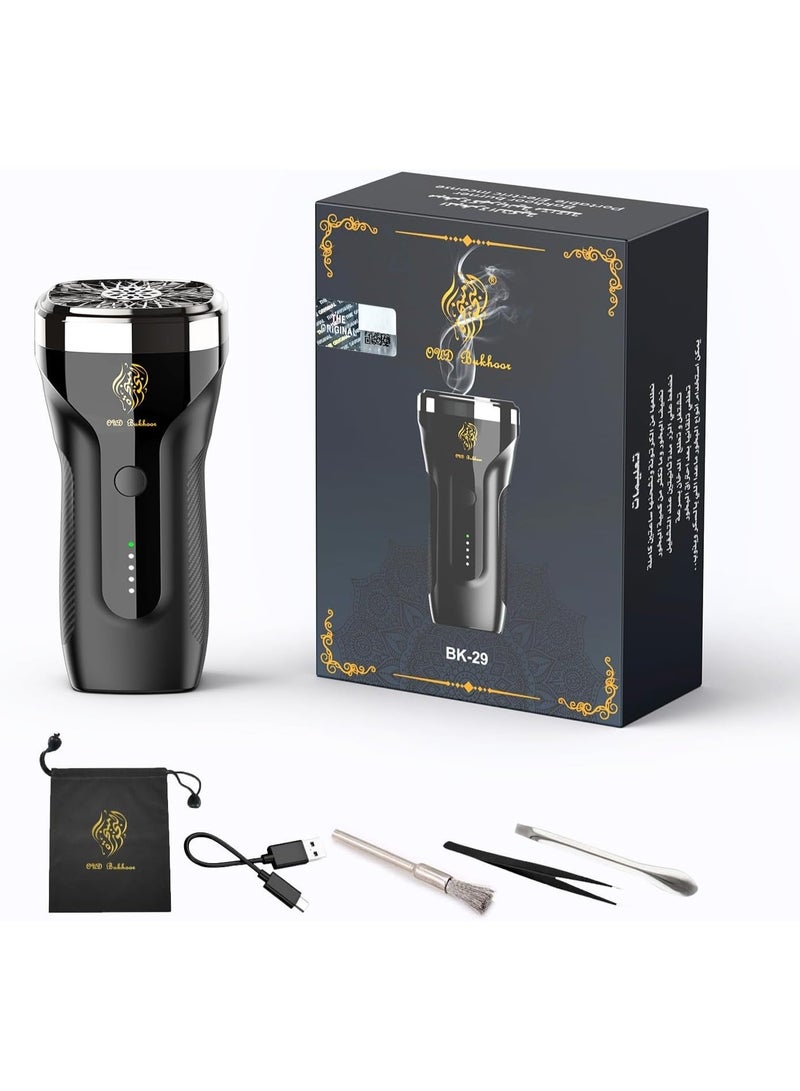 BlueFire Arabic Bakhoor Portable Incense Burner – Rechargeable USB Mini Electric Handheld Aroma Diffuser, Fast Heating, Smoke Turbine Fan, Power Bank Function, Elegant Muslim Home Décor, Perfect Ramadan & Eid Gift - Image 2