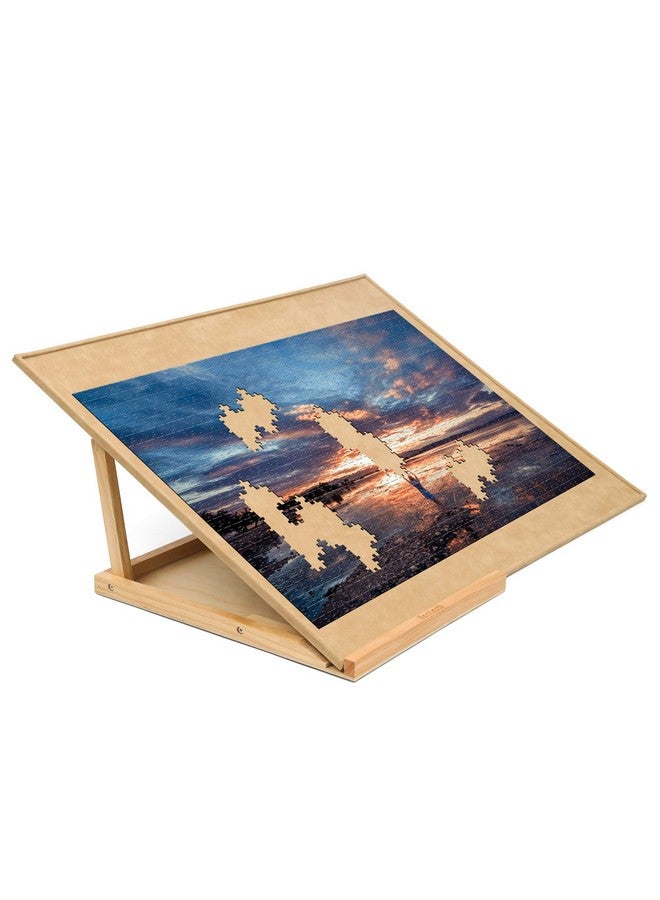 Becko US Puzzle Board with 2 Angle Adjustable Bracket/Stand, Wooden Puzzle Table with Premium Smooth Flannel Surface, Lightweight & Portable, Used Horizontally/Vertically for 1000 Piece Jigsaw Puzzles - Image 1