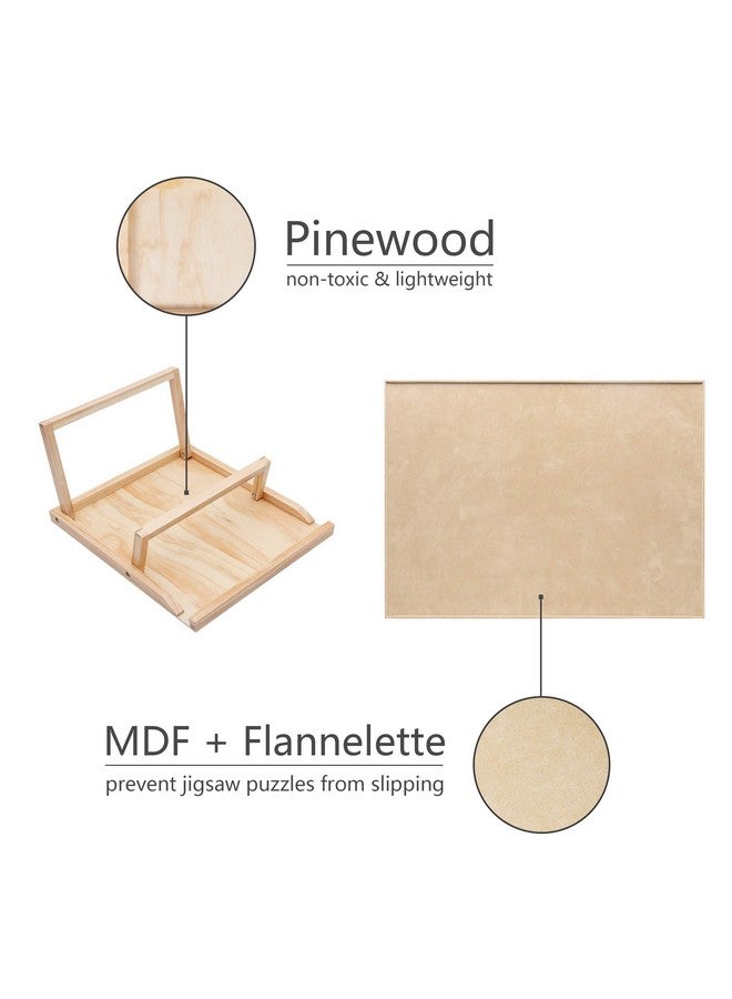 Becko US Puzzle Board with 2 Angle Adjustable Bracket/Stand, Wooden Puzzle Table with Premium Smooth Flannel Surface, Lightweight & Portable, Used Horizontally/Vertically for 1000 Piece Jigsaw Puzzles - Image 4