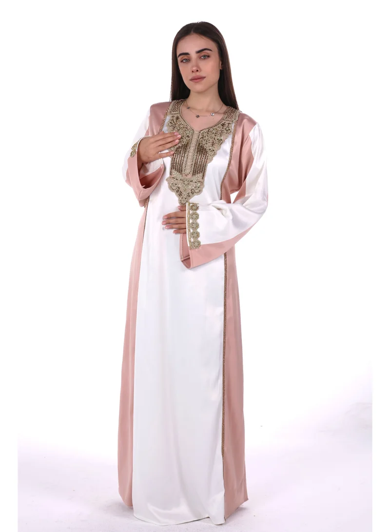 AL BENT AL SHARQIEH pink women satin jalabiya dress for Women | Best Price UAE