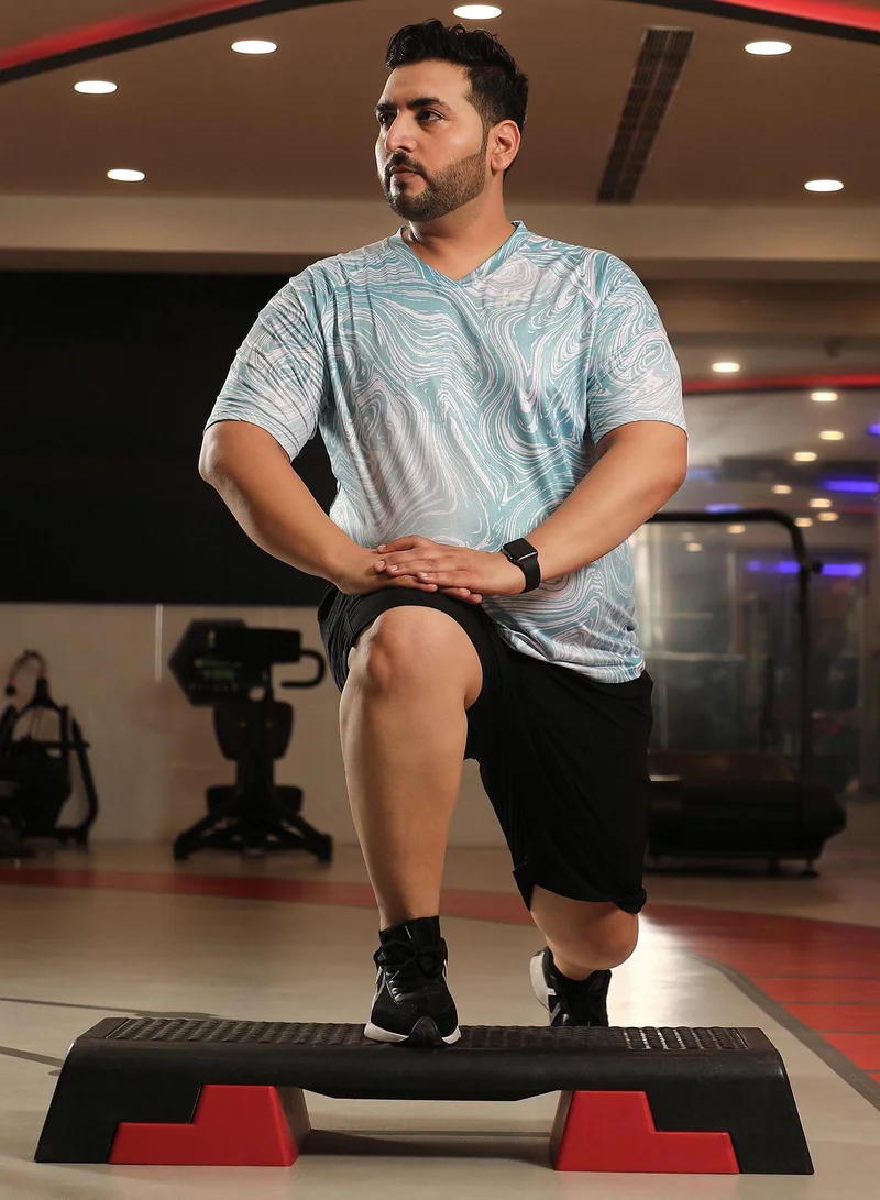 Instafab Plus Men's Icy Blue Fluid Activewear T-Shirt