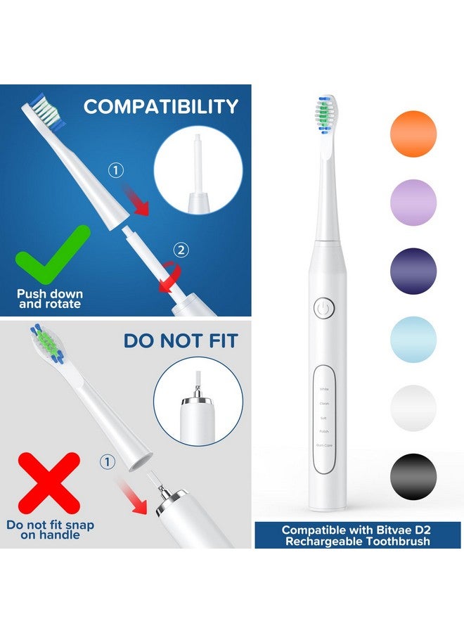 Harobey Replacement Toothbrush Heads 10 Pack Compatible with Bitvae Daily D2 Rechargeable Toothbrush, for D2 Toothbrush Heads Refills, White - Image 2