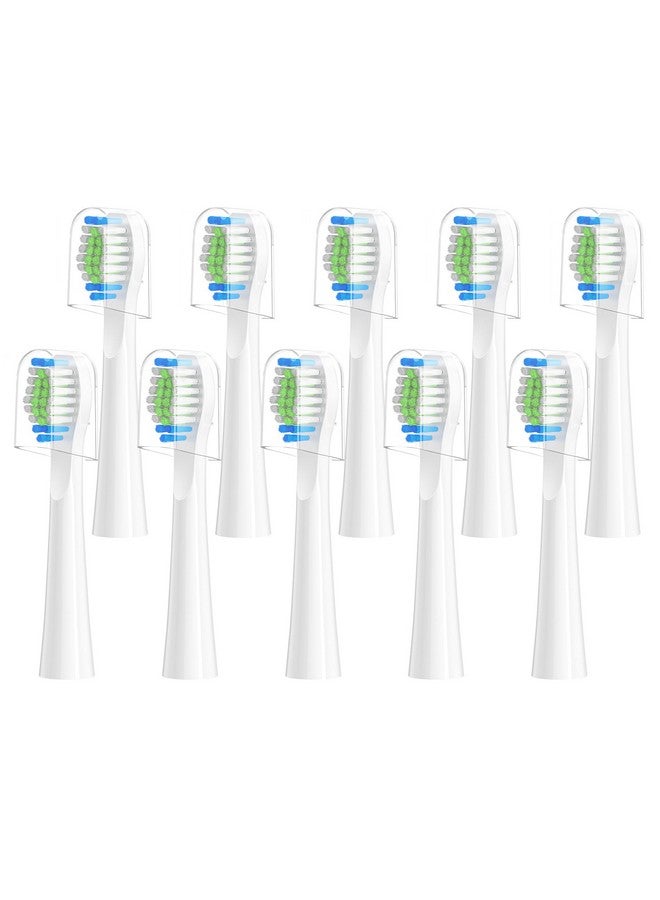 Harobey Replacement Toothbrush Heads 10 Pack Compatible with Bitvae Daily D2 Rechargeable Toothbrush, for D2 Toothbrush Heads Refills, White - Image 1