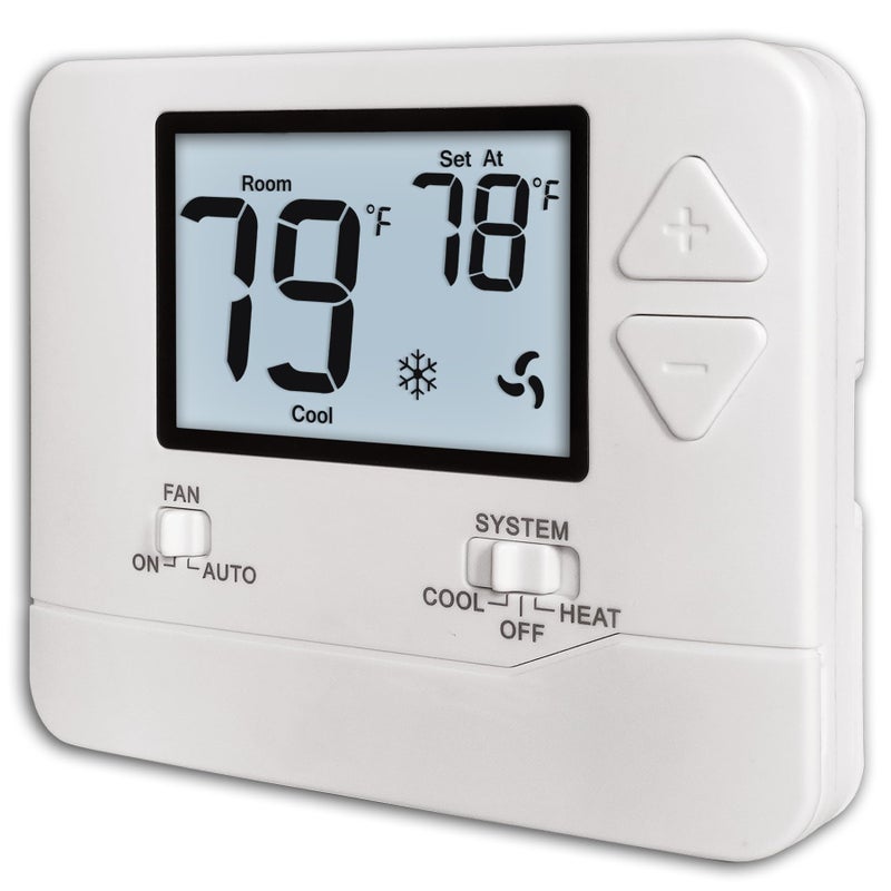 Heagstat Non-Programmable Thermostats for Home Conventional Single-Stage Systems, up to 1 Heat/ 1 Cool (with White Backlight) - Image 1