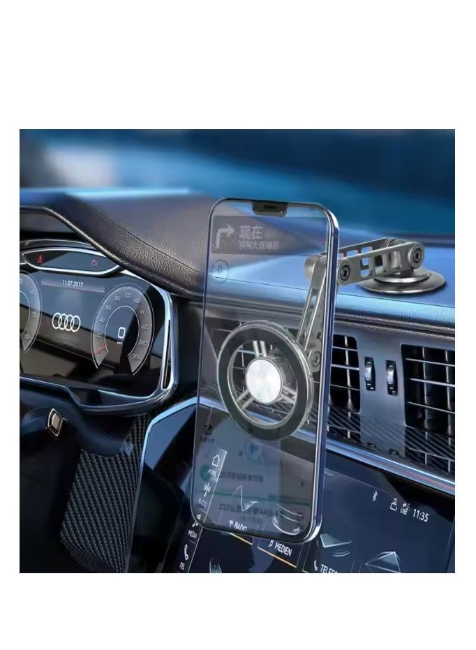Devon 【Car Phone Stand】Aluminum magnetic car phone holder with 360-degree rotation support. 【Car Phone Holder】Suitable for car dashboard and center console. - Image 4