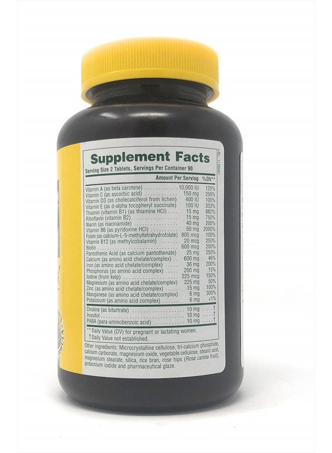 Natures Plus Ultra Prenatal Multivitamin - 800 mcg Folate, 180 Vegetarian Tablets - Prenatal Supplement with Iron, Iodine, Calcium & B-Complex Vitamins - Gluten-Free - 90 Servings - Image 2