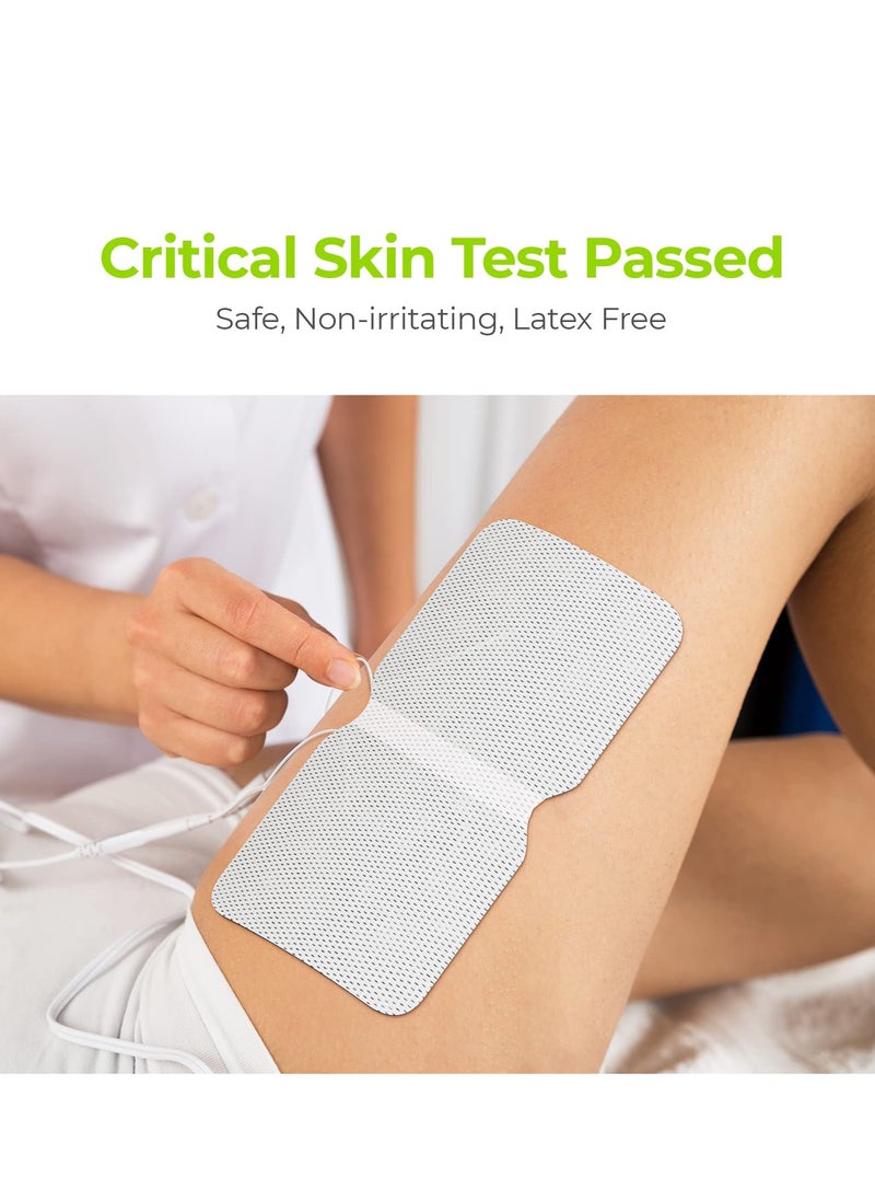 TENS Unit Replacement Pads, Extra Large Butterfly Shaped Electrode Pads Ideal for Back Pain, Reusable, Self-Adhesive, Latex-Free TENS Therapy Pads for Muscle Stimulation, 2-Pack