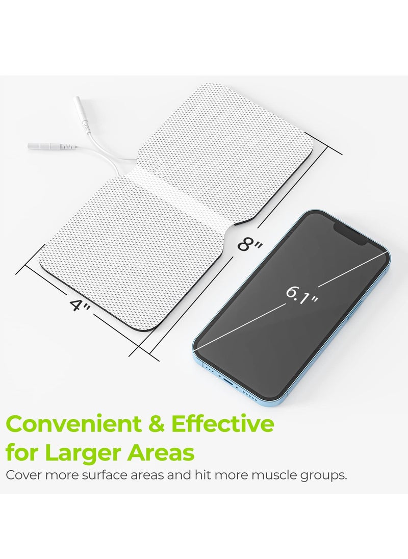TENS Unit Replacement Pads, Extra Large Butterfly Shaped Electrode Pads Ideal for Back Pain, Reusable, Self-Adhesive, Latex-Free TENS Therapy Pads for Muscle Stimulation, 2-Pack