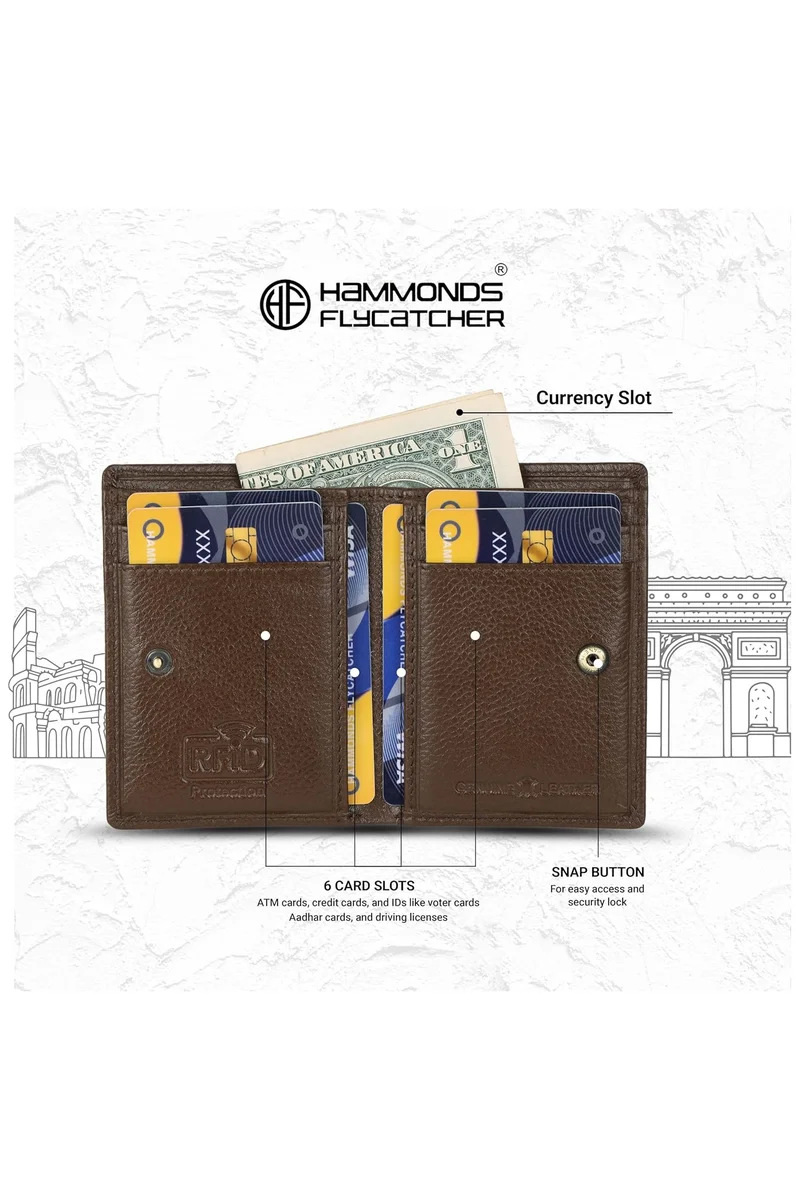 Hammonds Flycatcher  Leather Unisex Card Holder,BRUSHWOOD  | Best Price UAE