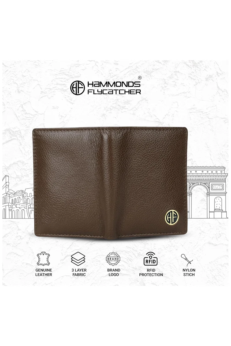 Hammonds Flycatcher  Leather Unisex Card Holder,BRUSHWOOD  | Best Price UAE