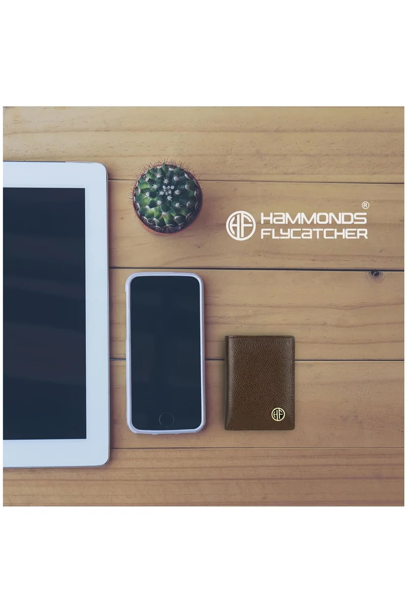 Hammonds Flycatcher  Leather Unisex Card Holder,BRUSHWOOD  | Best Price UAE