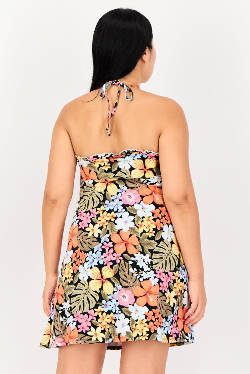 FOREVER 21 Women Floral Print Mini Dress, Multicolor - Image 3