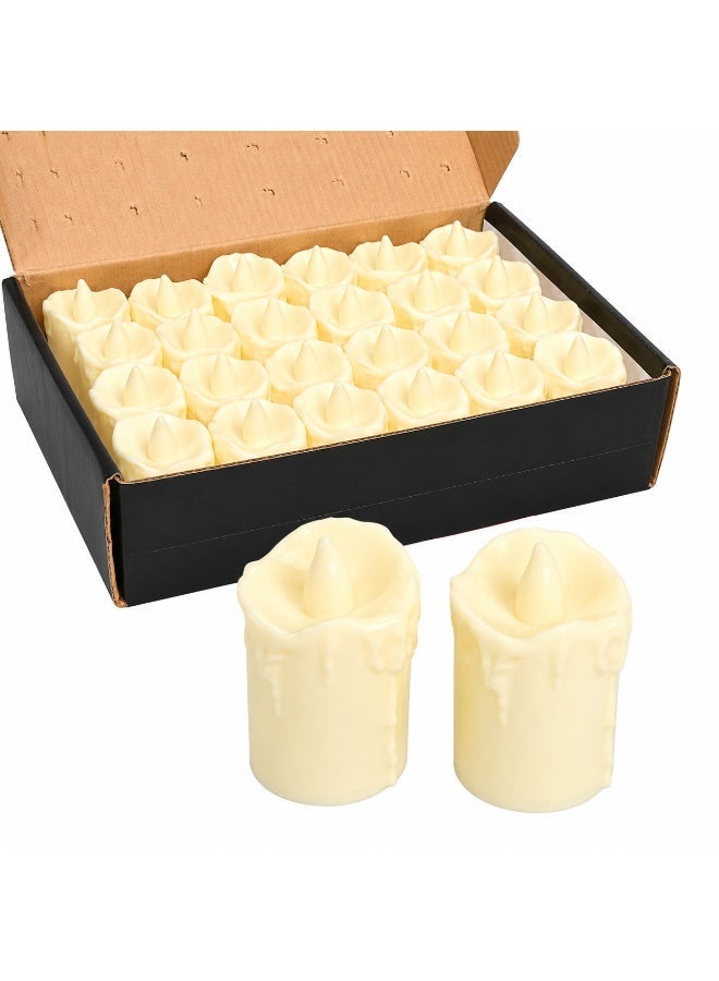 ELRIVO 24 PCS Battery Operated Tea Light Candles, Warm White Flameless LED Tealights, Battery Included, Safe Decorative Candles for Weddings, Parties, Home & Holiday Decor - Image 2