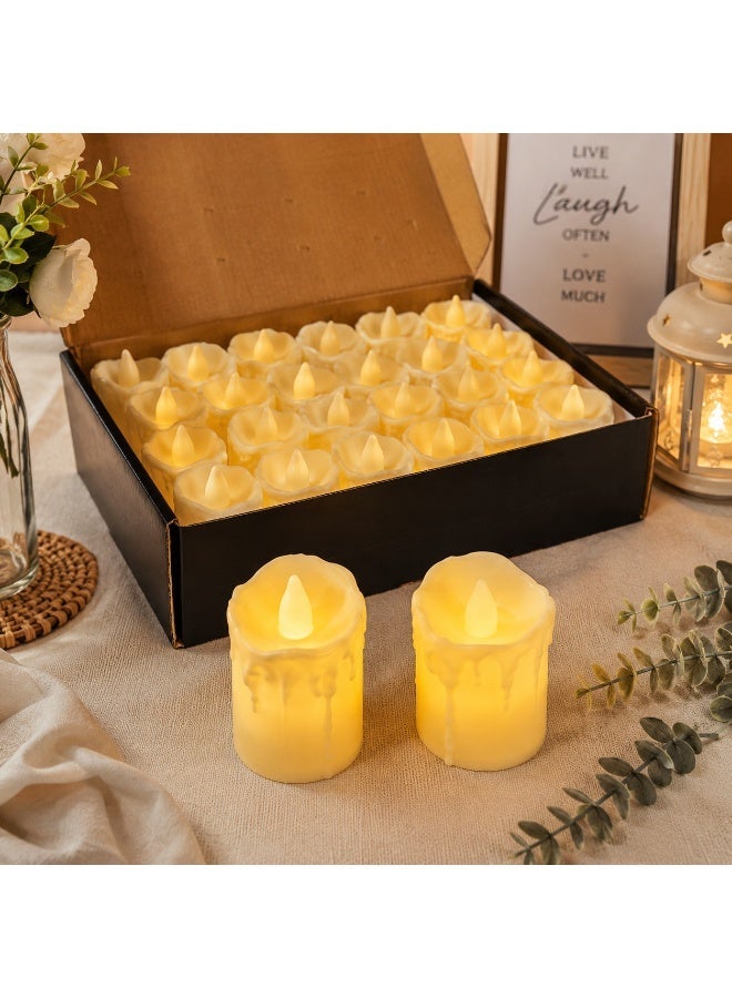ELRIVO 24 PCS Battery Operated Tea Light Candles, Warm White Flameless LED Tealights, Battery Included, Safe Decorative Candles for Weddings, Parties, Home & Holiday Decor - Image 1