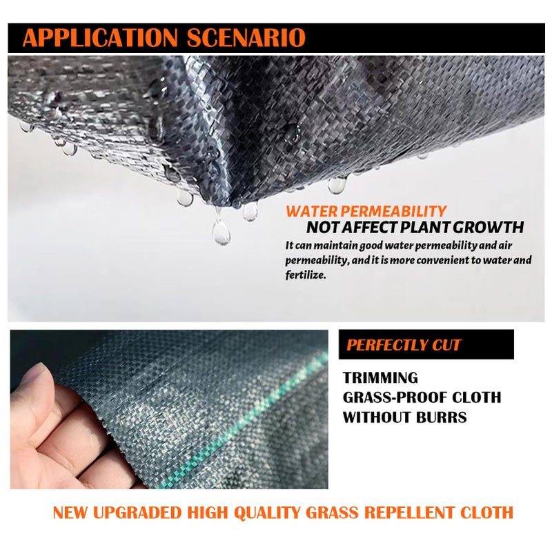 JOYSWAN 3Size Weed Barrier Landscape Fabric Heavy Duty Woven Ground Cover Weed Cloth Geotextile Fabric Driveway Fabric (3x50FT) - Image 3