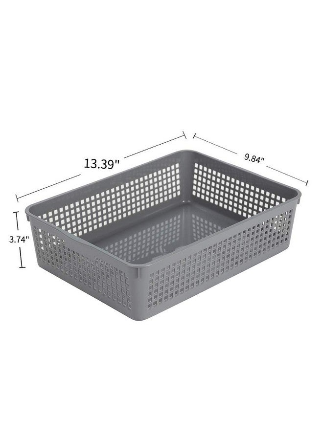 Eslite Plastic Organizing Baskets/Storage Tray Baskets,6-Pack,Gray - Image 2