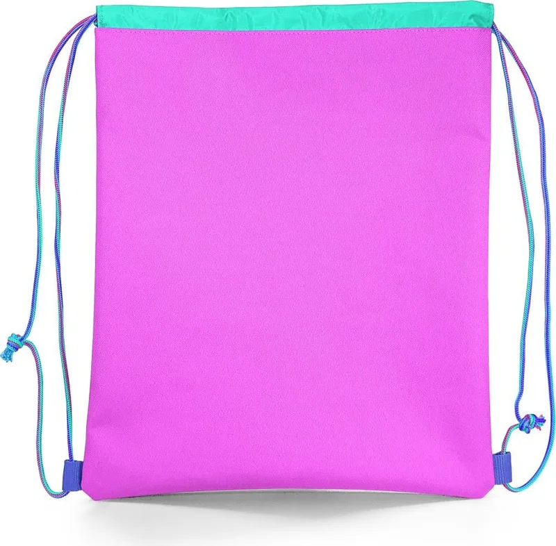 CORAL HIGH Kids Water Green Light Pink Monogram Patterned Drawstring Backpack 22668
